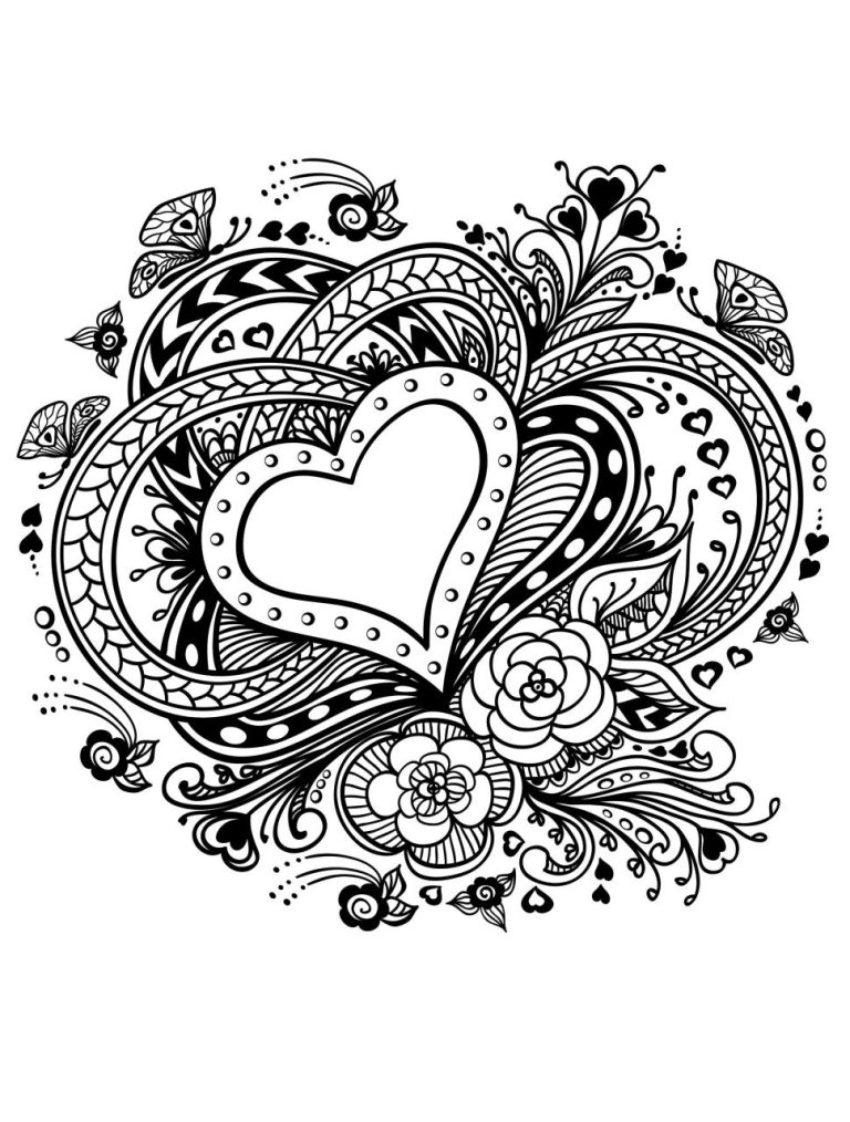 Printable Heart Coloring Pages