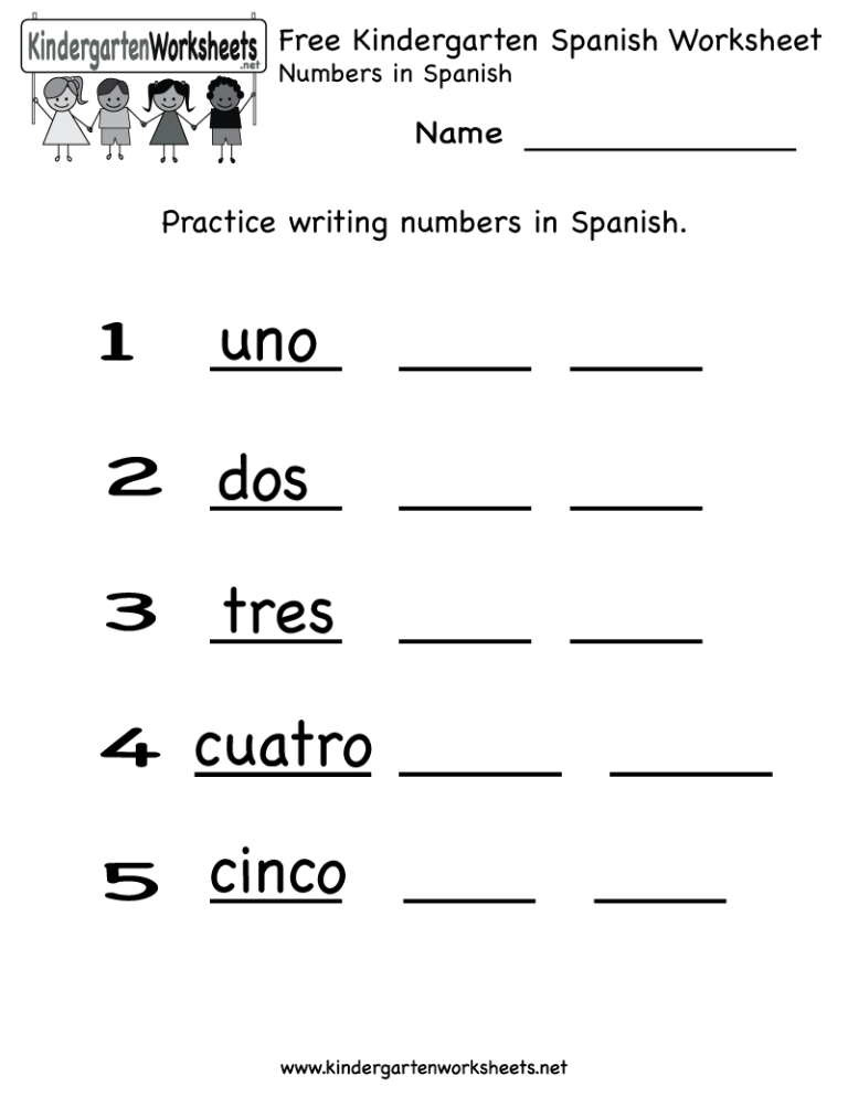 Kinder Worksheets In Spanish