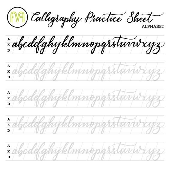 Alphabet Practice Sheets For Calligraphy