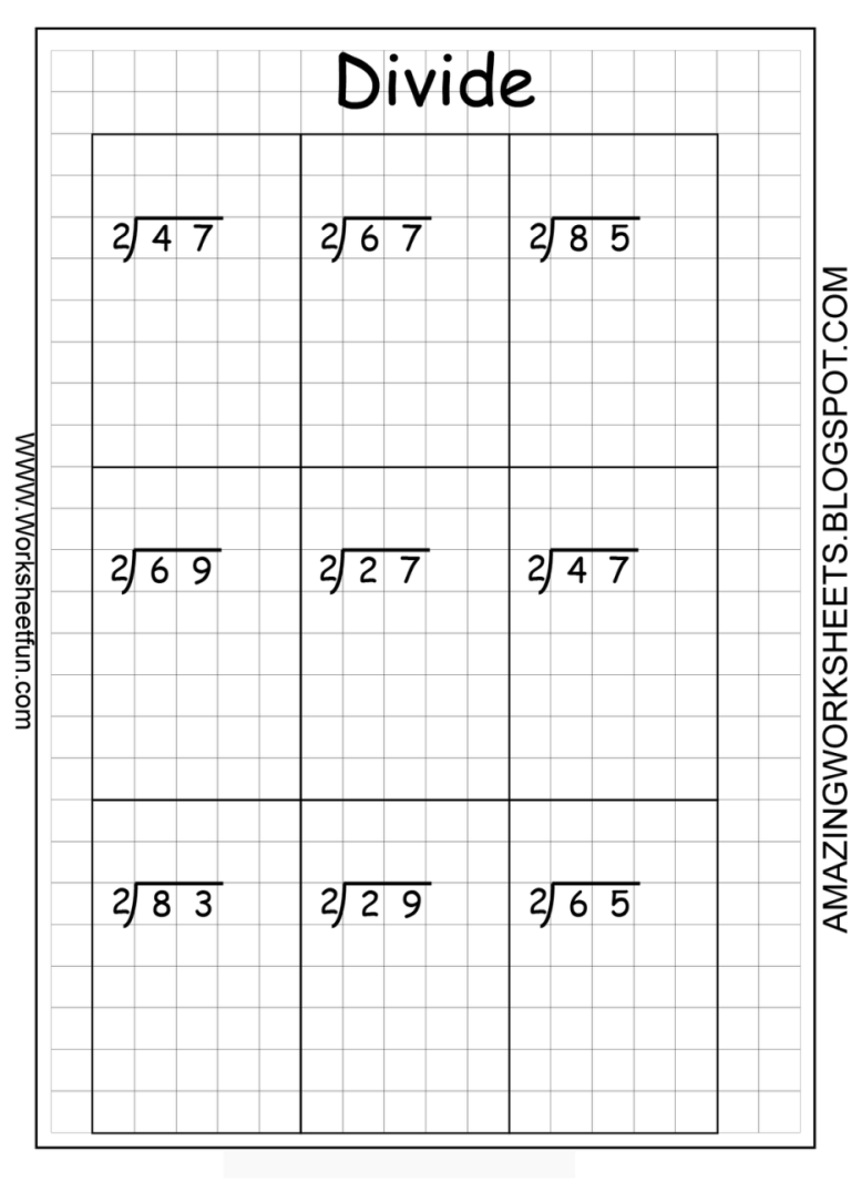 Short Division Worksheets 4 Digit By 1 Digit