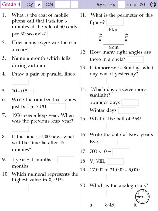 Number Sequence Worksheets For Grade 4