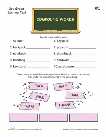 Compound Words Worksheet Grade 3