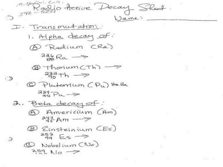 Nuclear Decay Worksheet Carson Dellosa