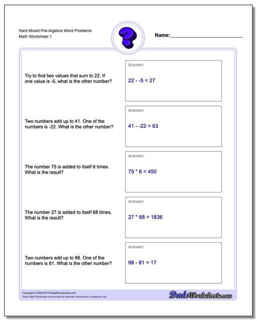 Mixed Addition And Subtraction Word Problems For Grade 5