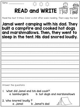 Reading Comprehension Activities 2nd Grade