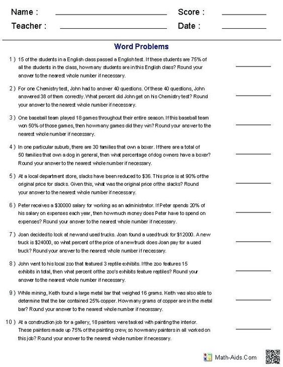 Percentage Increase And Decrease Worksheet Year 6