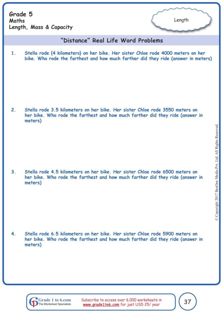 Maths Worksheet For Class 5 Icse