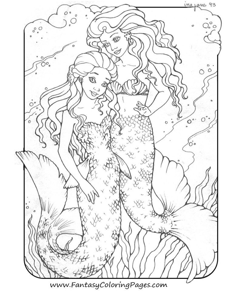 Free Mermaid Coloring Pages