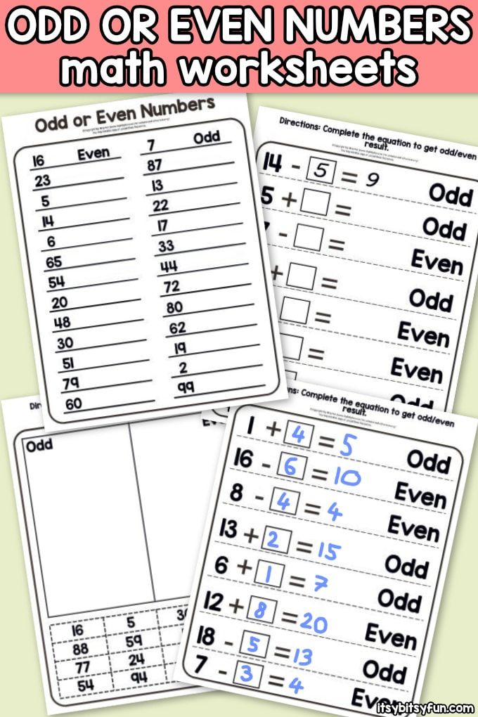 Odd And Even Numbers Worksheets 3rd Grade