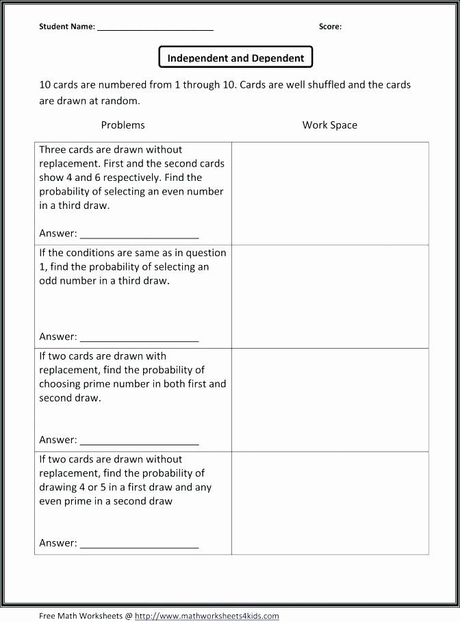 Probability Worksheets Grade 5