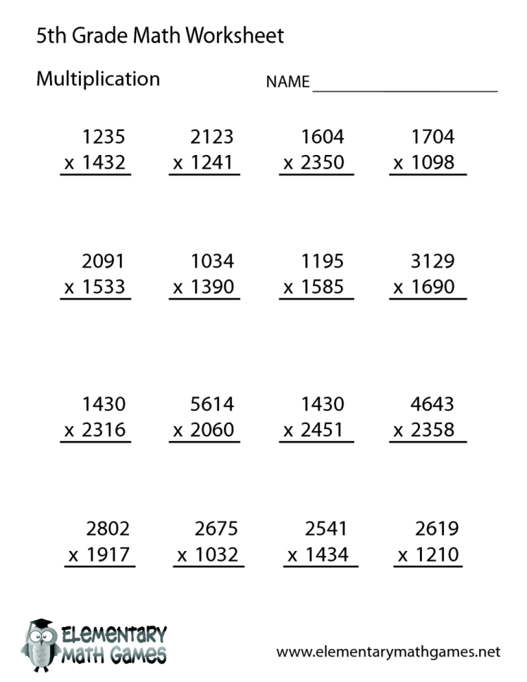 Year 5 Maths Worksheets Printable