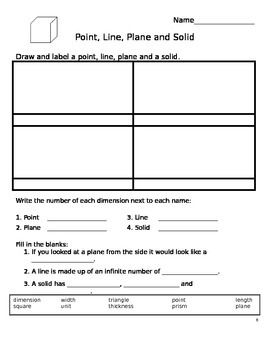 Points Lines And Planes Worksheet