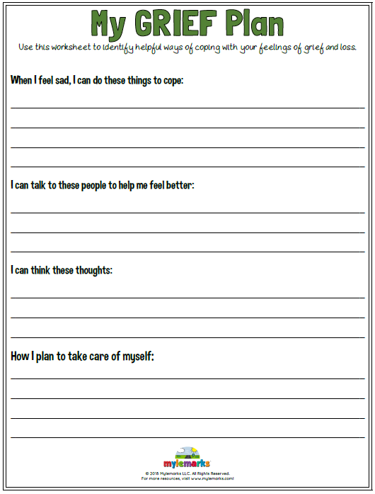 Grief Worksheets For Kids