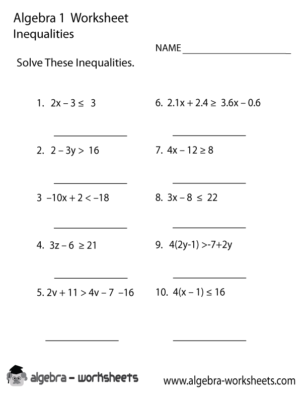 Solving Equations And Inequalities Worksheet Pdf