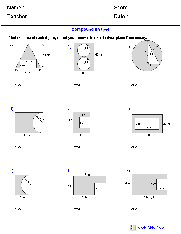 Geometry Worksheets Grade 6