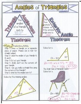 Interior And Exterior Angles Of Triangles Worksheet