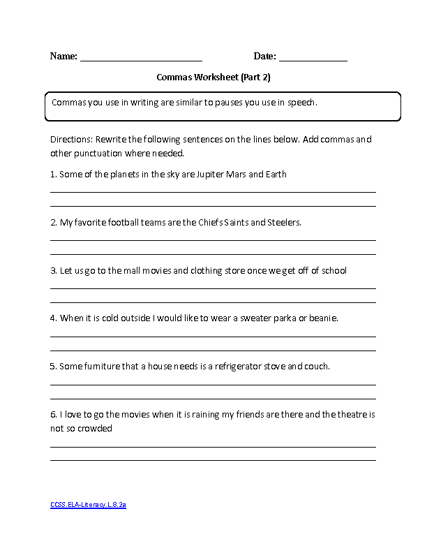 Language Arts Worksheets 8th Grade