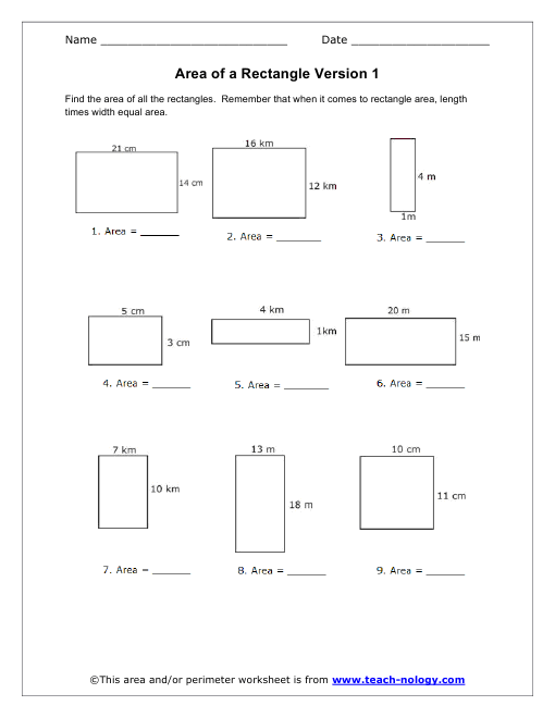 Perimeter Worksheets For 4th Grade