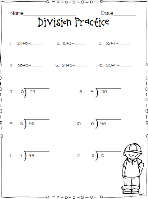 Maths Worksheet For Class 3 Division