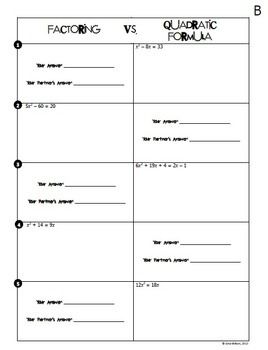 Quadratic Word Problems Worksheet Answers