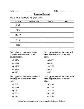 Ordering Decimals Worksheets 5th Grade