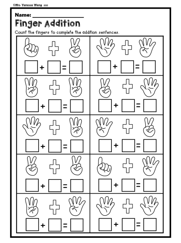 Homework Kindergarten Math Worksheets Addition