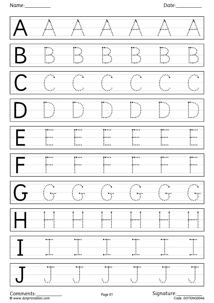 Alphabet Handwriting Worksheets A To Z