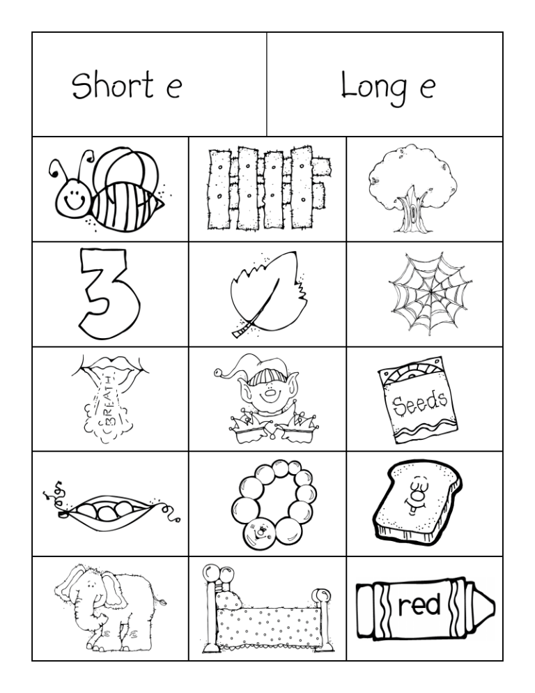 Long And Short Vowel Sounds Worksheets Pdf