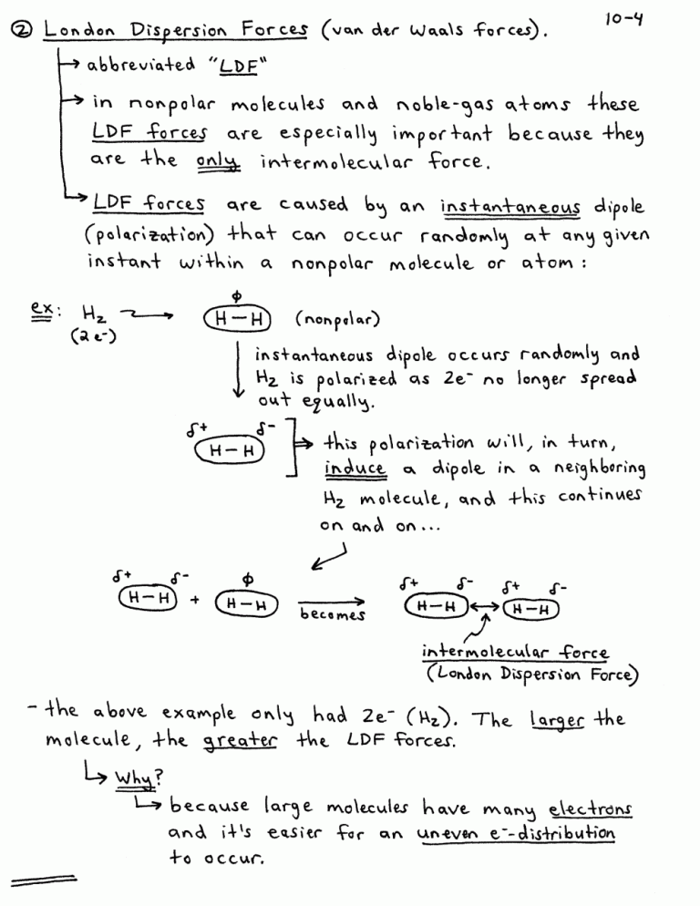 Intermolecular Forces Worksheet Answer Key