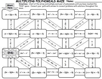 Multiplying Polynomials Worksheet Answers