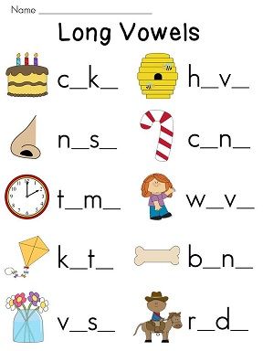 Long Vowel Sounds Worksheets For Grade 1