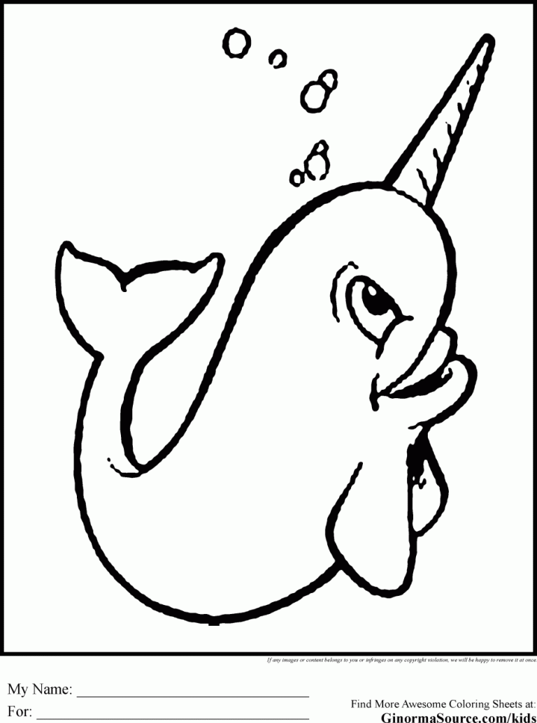 Narwhal Coloring Page