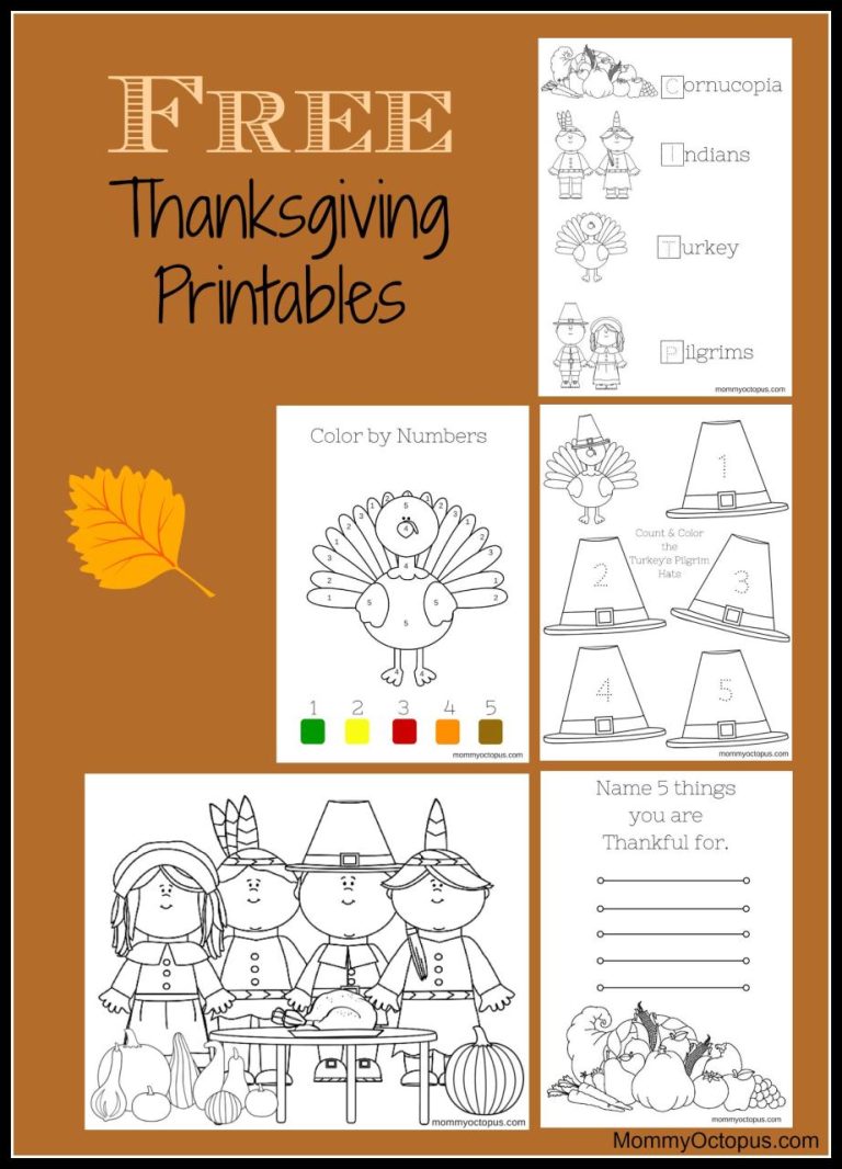 Thanksgiving Activity Sheets For Kids