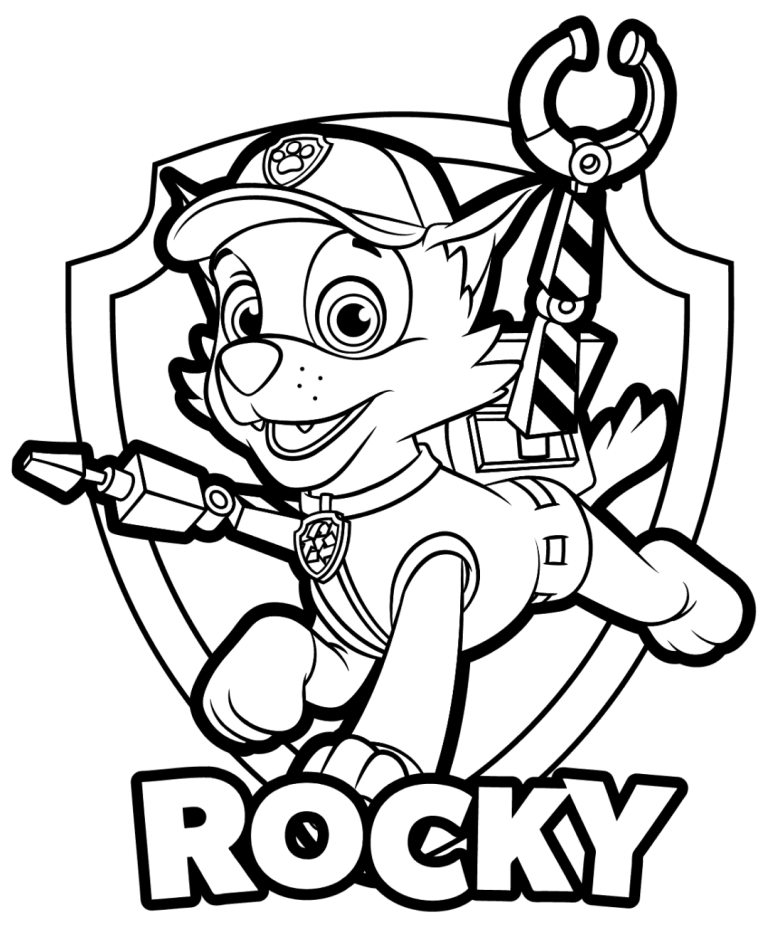 Paw Patrol Coloring Pages Rocky