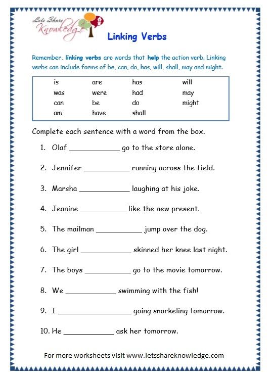 Helping Verbs Worksheet For Class 3