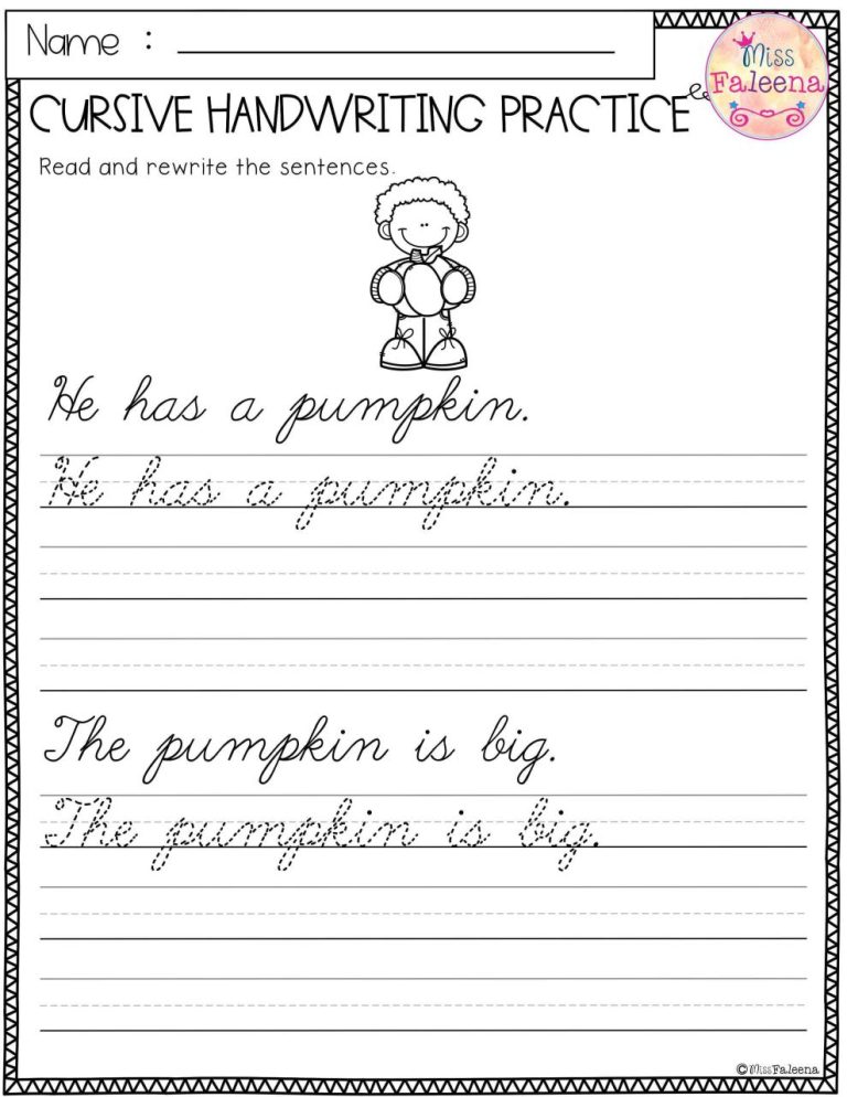 Free Cursive Worksheets For Beginners