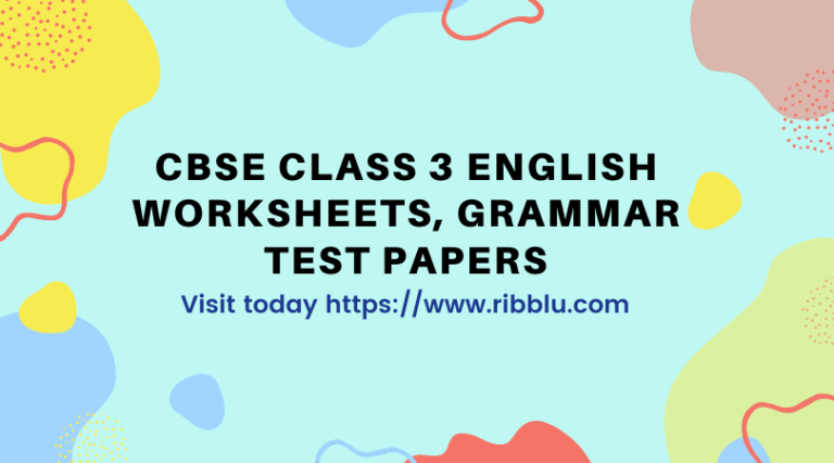 English Worksheet For Class 3 Cbse