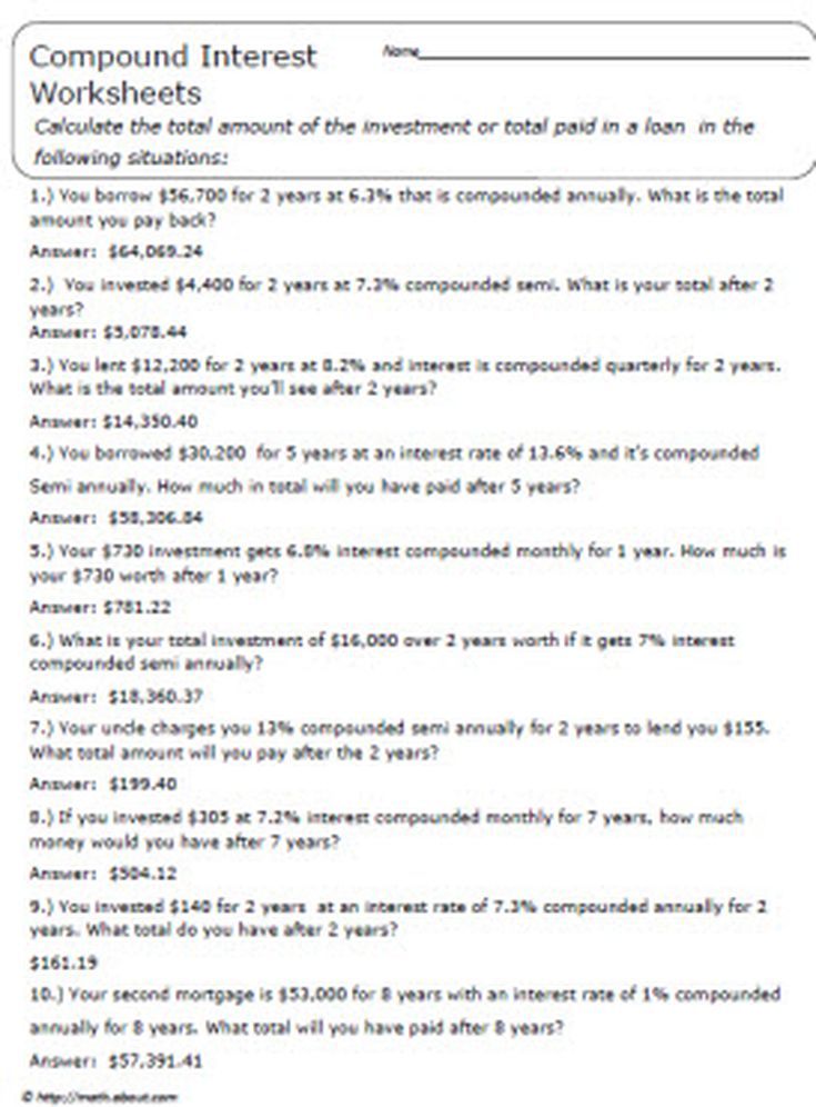 Exponential Growth And Decay Worksheet Answer Key Algebra 1