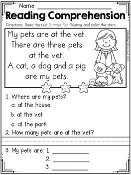 Kindergarten Reading Printable Worksheets