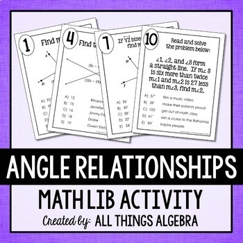 Angle Relationships Worksheet Gina Wilson