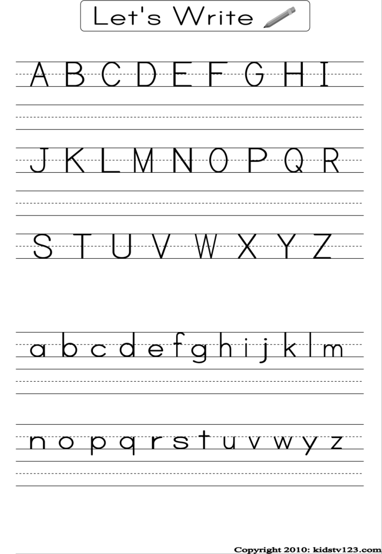 Alphabet Writing Worksheets