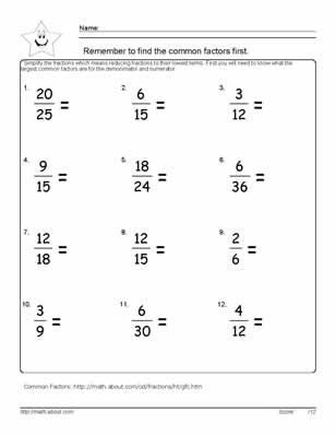 Multiplying Fractions Worksheets 6th Grade