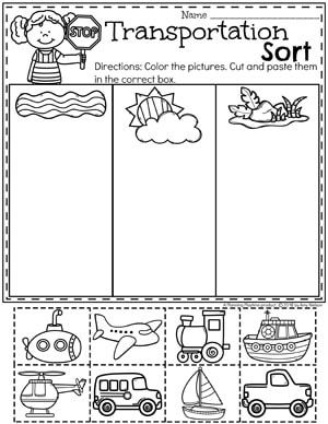 Transportation Worksheet Preschool