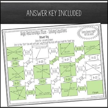 Angle Relationships Worksheet Answer Key