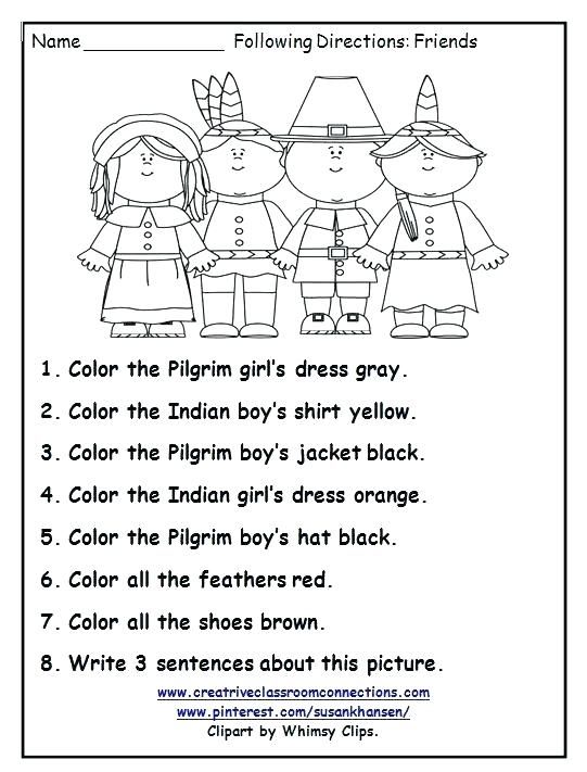 Thanksgiving Worksheets For 2nd Grade