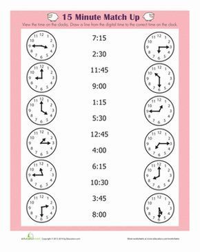 Time Worksheets Grade 1