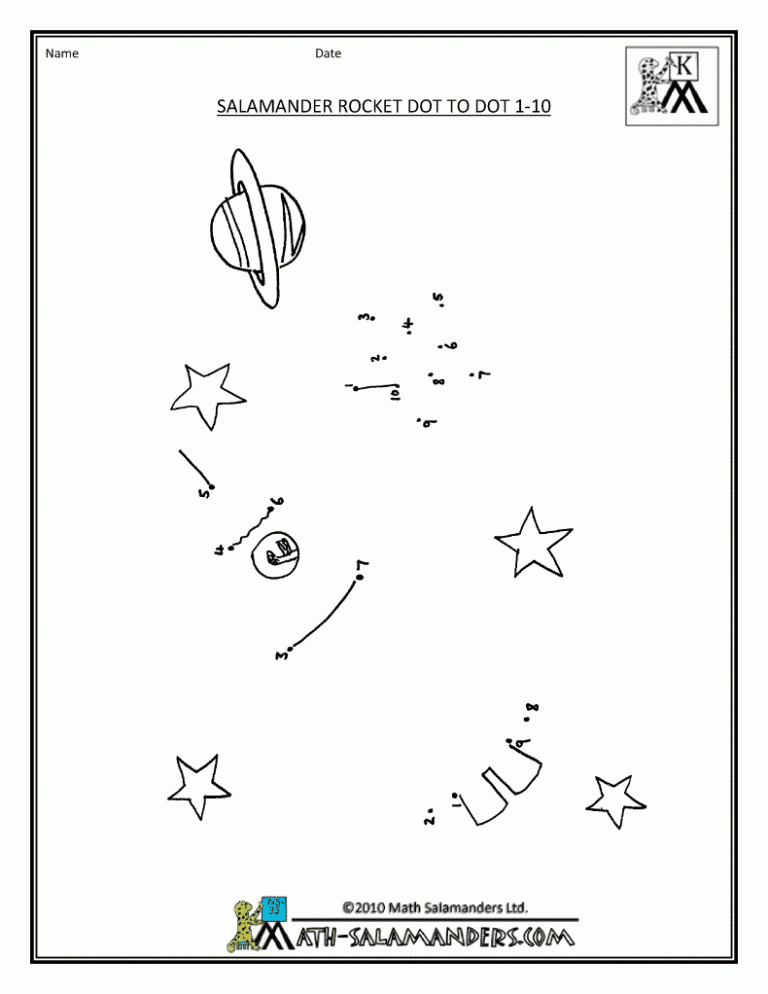 Printable Dot To Dot Worksheets 1-10