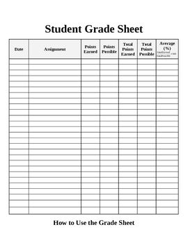 Grading Sheet