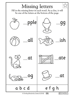 Kindergarten Activity Sheets Letters