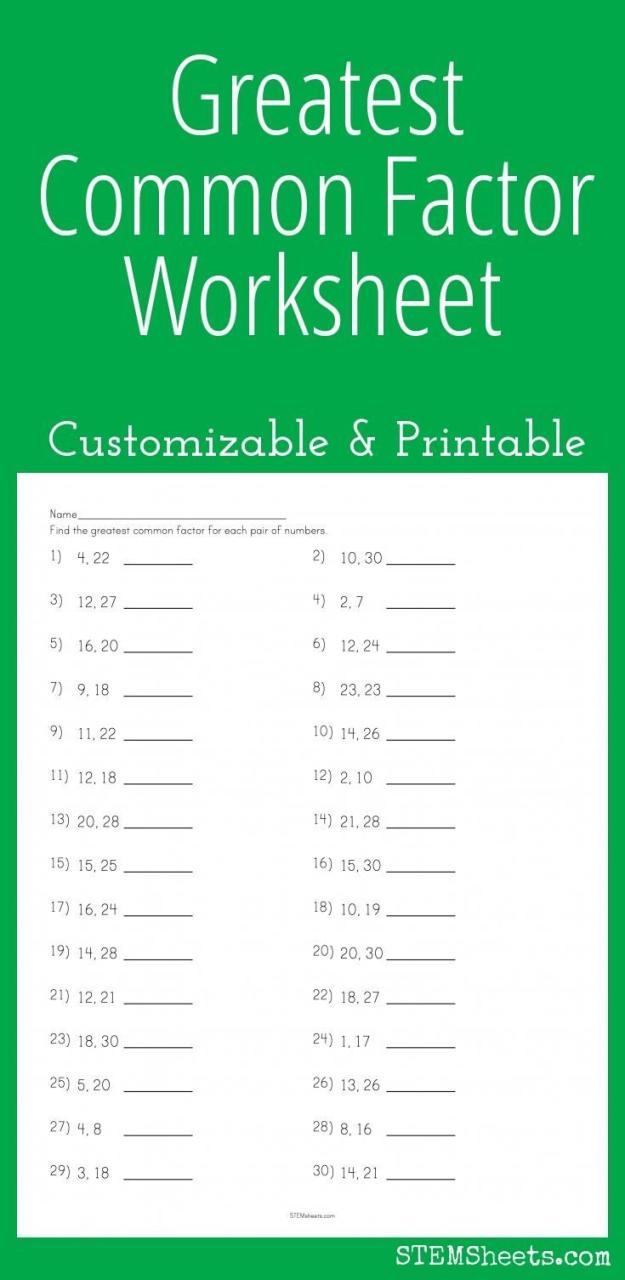 Gcf Worksheets Grade 5